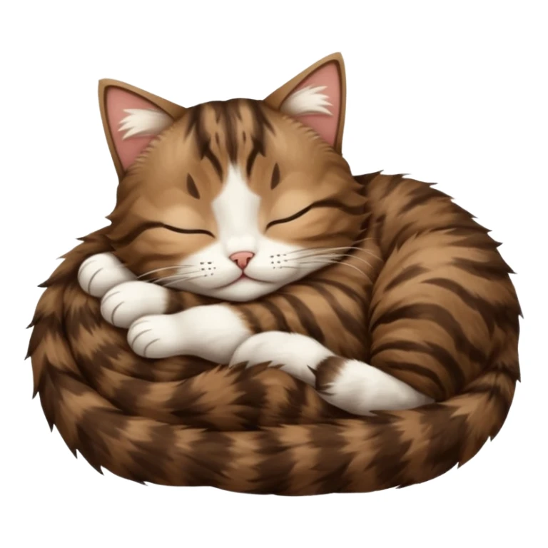 dark brown tabby and white cat sleeping in funny positions upside down sticker