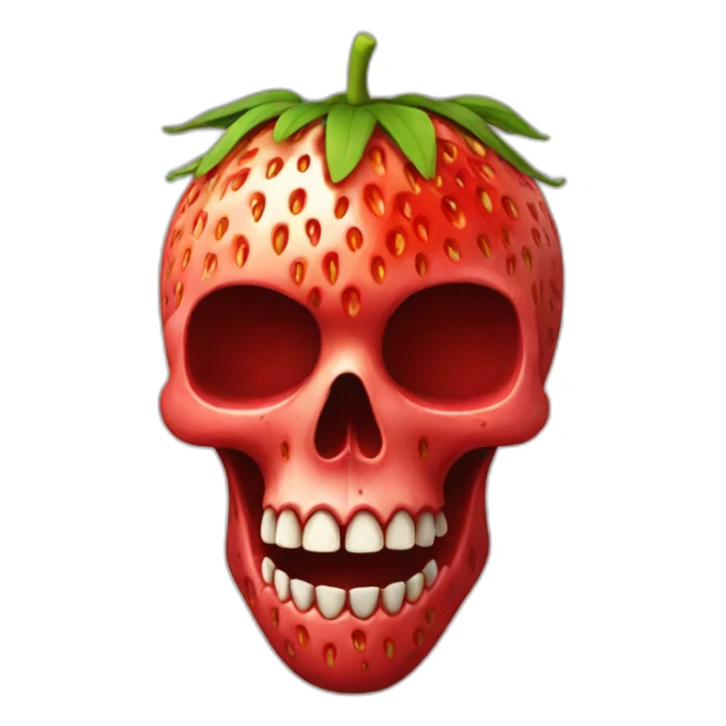 skull that looks like a strawberry sticker