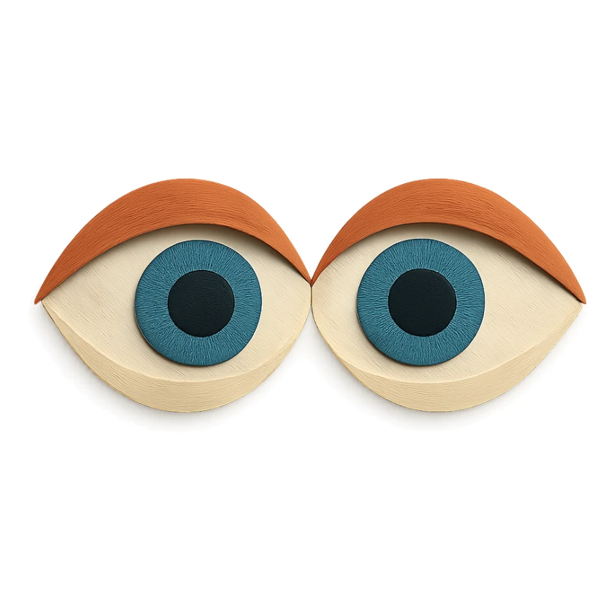 anatomically correct human eyes touching each other in paper craft style sticker