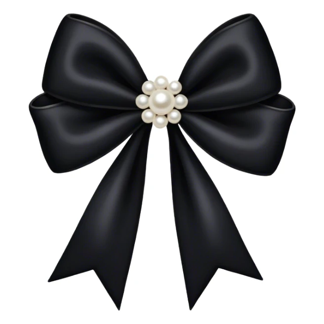 Black velvet and pearls bow  sticker