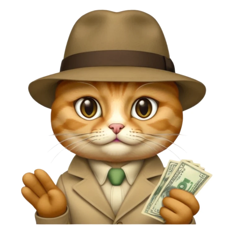 cat mafia corleone money sticker