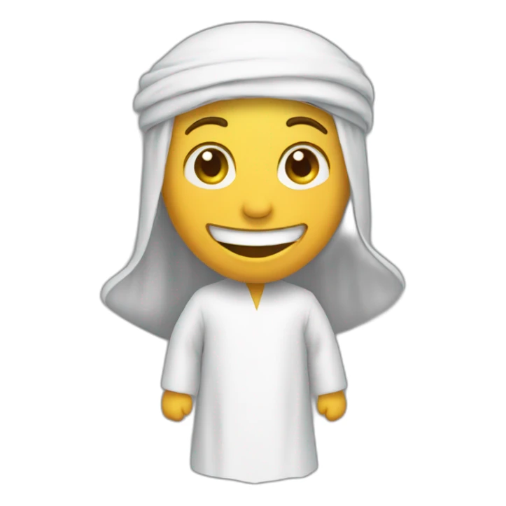 A person wearing an Arabic ghutra, laughing sticker