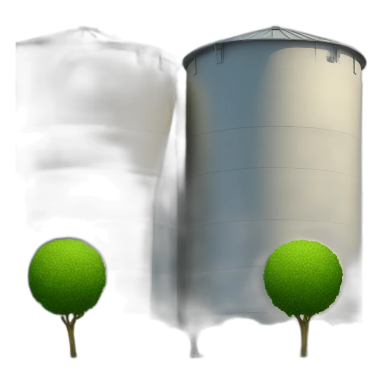 round bushes in front of silo sticker