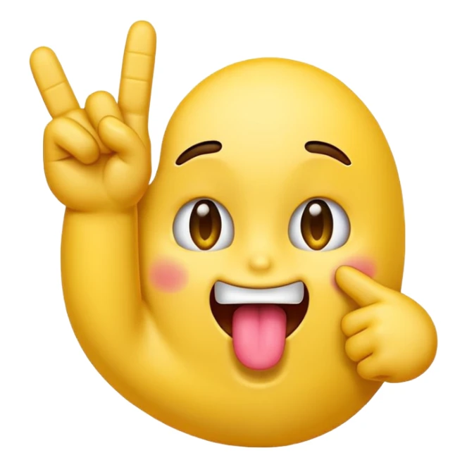 Emoji sticking its tongue out with its middle finger sticker