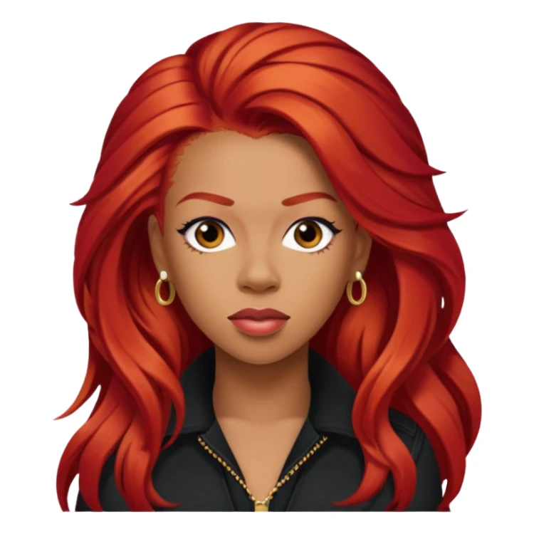 Keyshia Cole with long red hair sticker