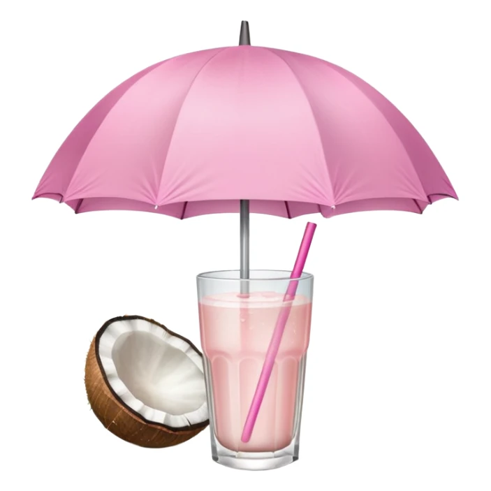 coconut drink with light pink umbrella sticker