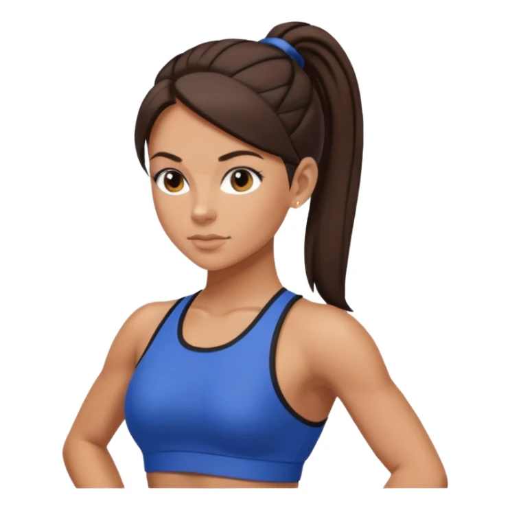 Sporty Spice with dark brown hair ponytail  sticker