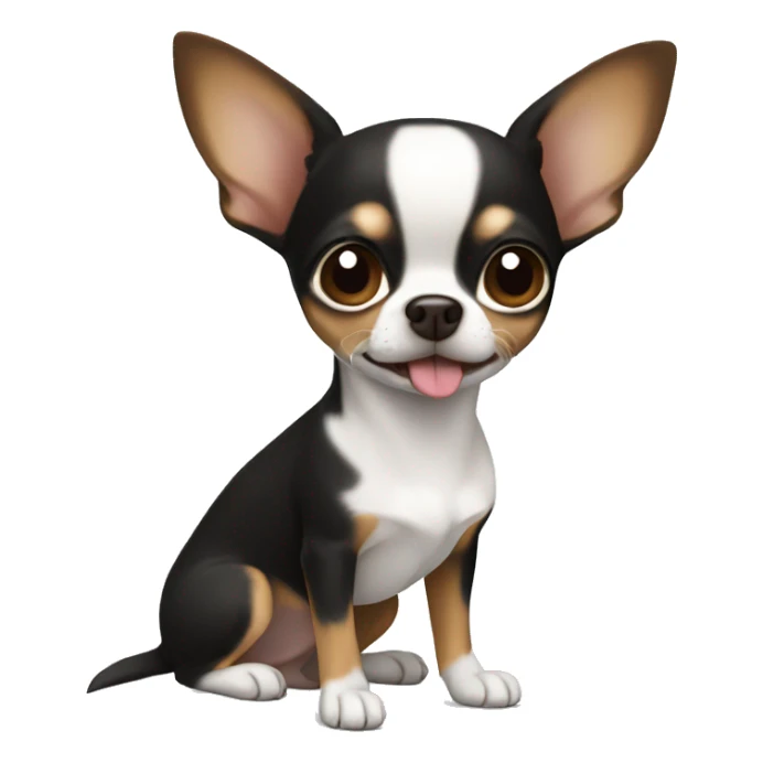 Black, brown and white chihuahua sticker