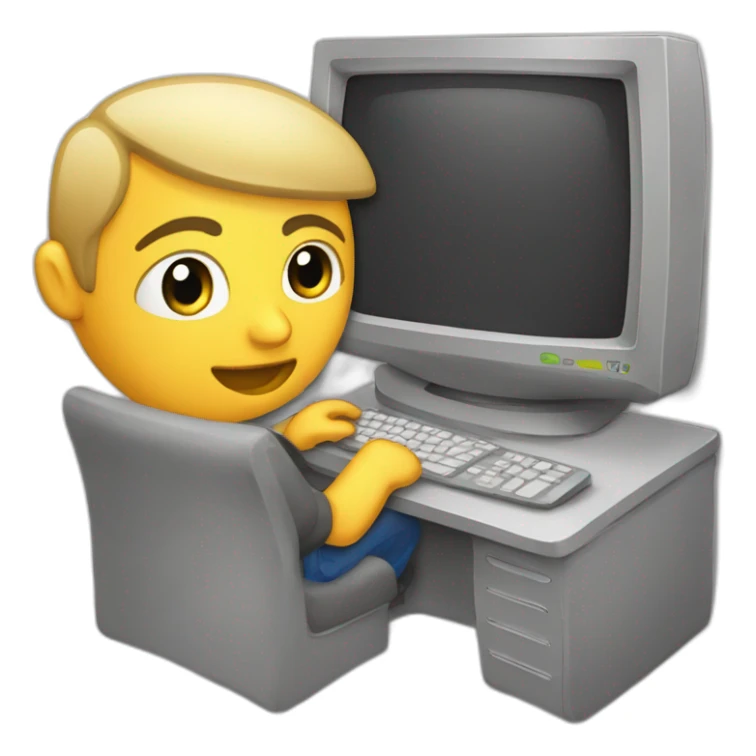 Quelqu'un qui joue à son PC sticker