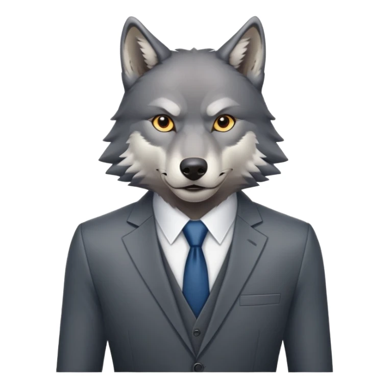 professional wolf wearing a business suit sticker