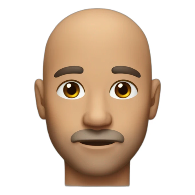 Bald Man stubble brown eyes with Moose antlers sticker