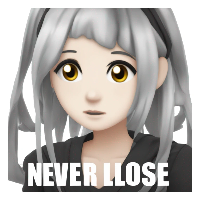 anime picture and the text 'Never Lose with TWK' written on it. sticker