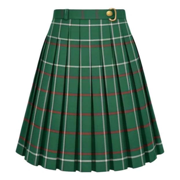 green plaid scottish skirt sticker