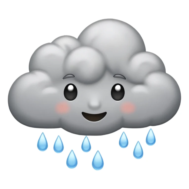 emoji of grey cloud is raining, (without faces) sticker