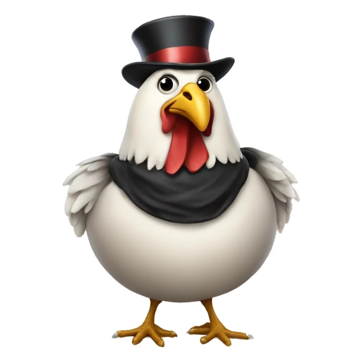 big fat chicken with a tophat sticker