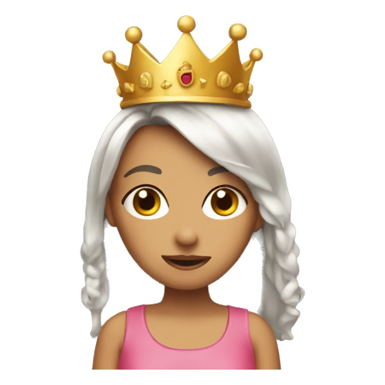 Sassy girl emoji with crown on head sticker