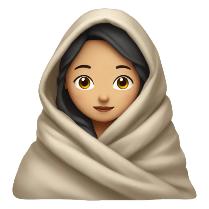 Asian girl snuggled in blanket sticker
