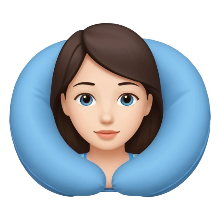 woman using travel pillow  sticker
