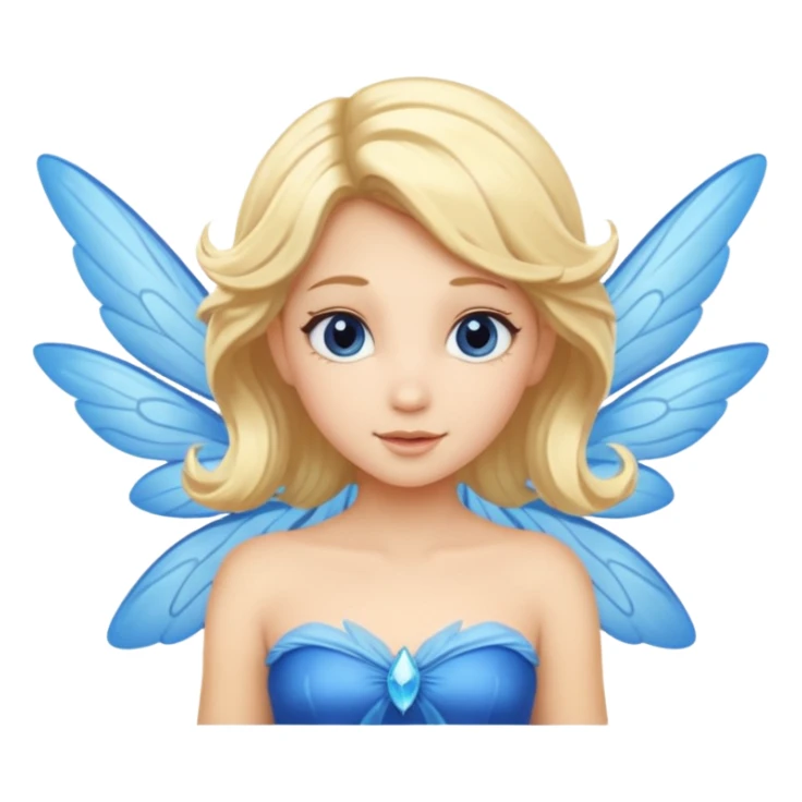 Flying blue fairy with blonde hair sticker