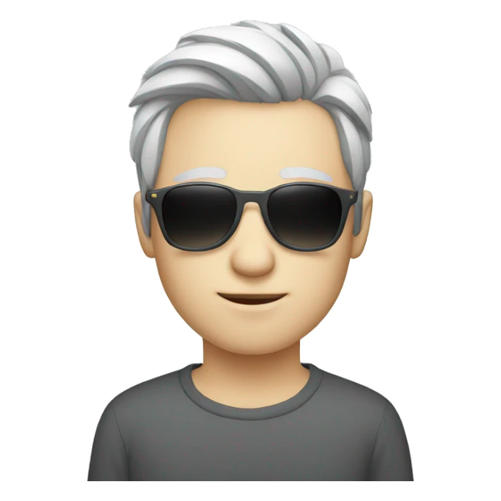 Young pale man with sunglasses and grey hair sticker