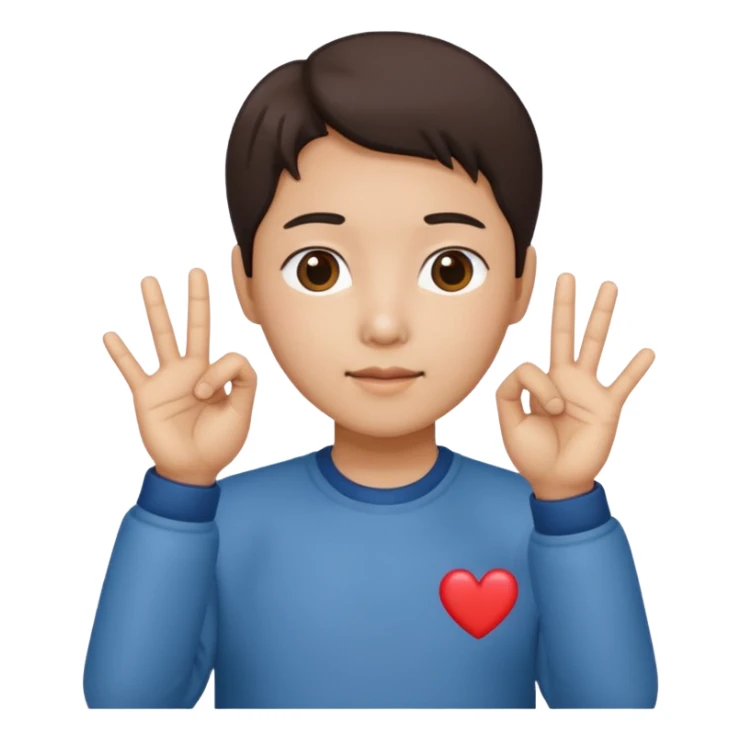 Carazon coreano uniendo dos manos con los dedos corazon y pulgar sticker