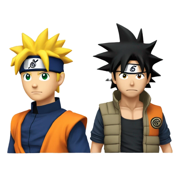 Naruto qui Envoi une orbe d'énergie à Goku sticker