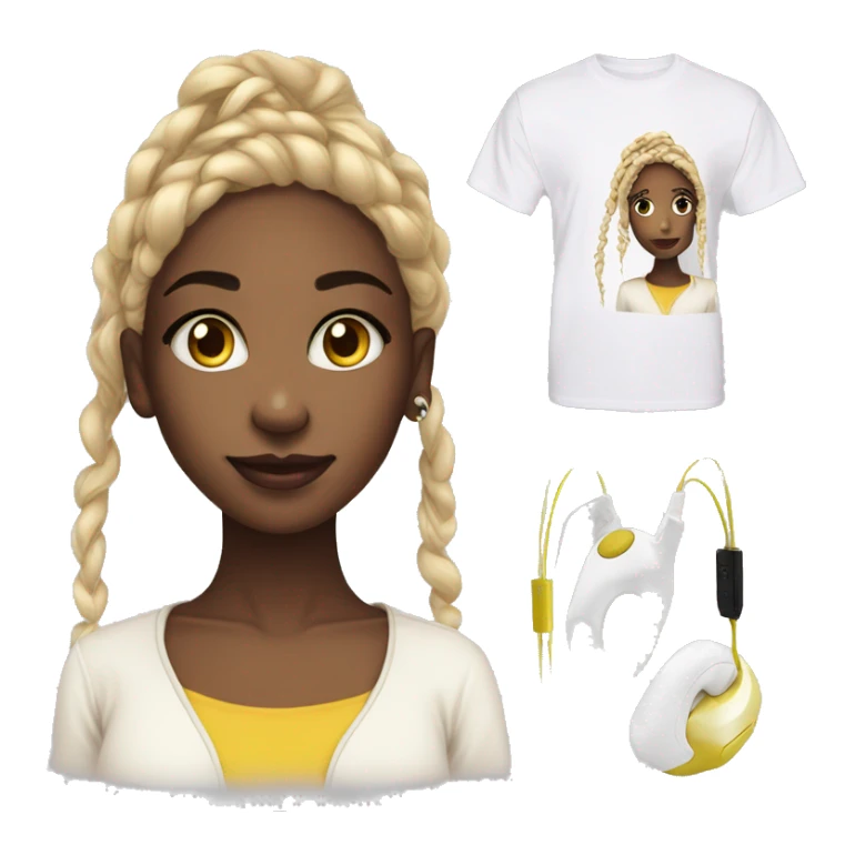 face earphones black girl y2k shirt sticker
