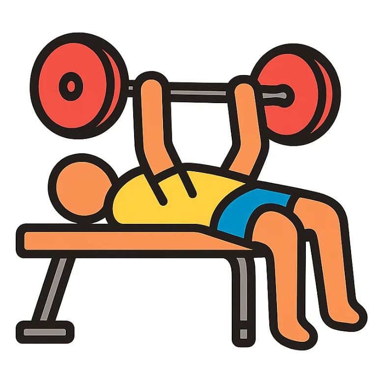 a sportman doing a bench press sticker