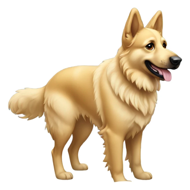 Golden Shepard dog in the snow sticker