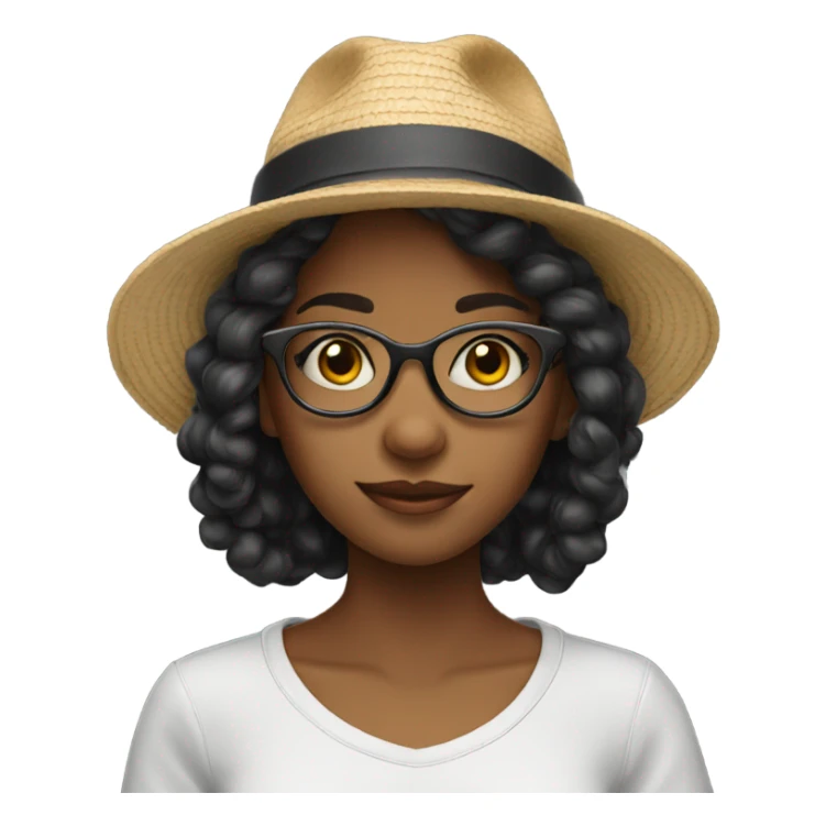 
smart teenage girl with hat and glasses sticker