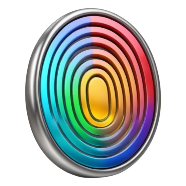 I want a logo that shows that you can create your own digital fingerprint, so that the logo is a fingerprint, but in a futuristic and professional way, and it looks very elegant, using colors that make it look like it belongs to the wealthy.I want it to be 3D. sticker