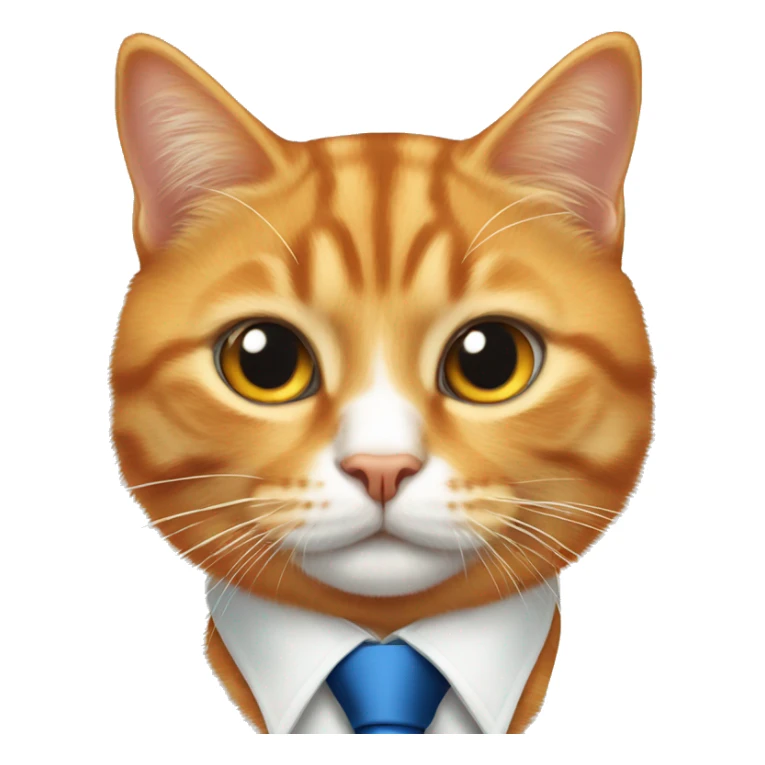 Orange tabby cat with blue tie sticker