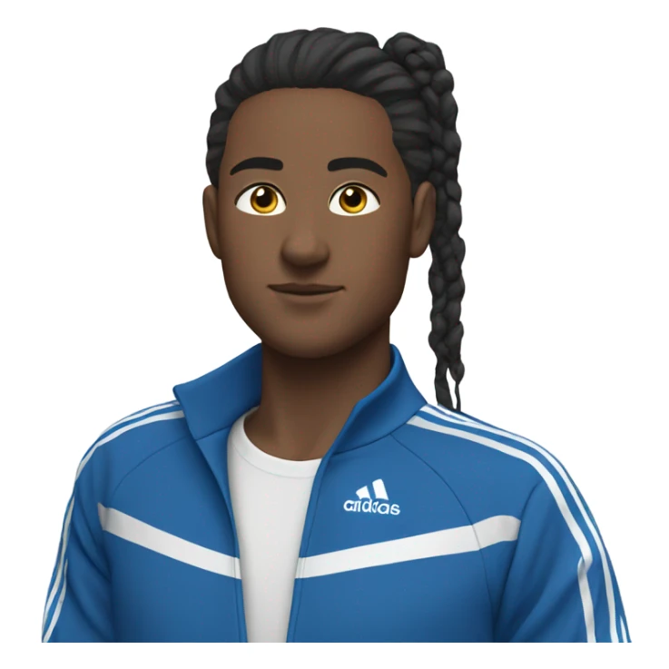 blue adidas sweat suit with white stripes sticker