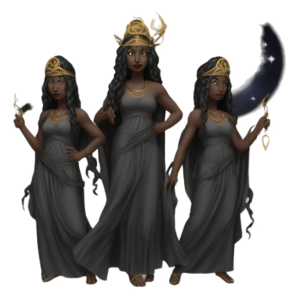 Hekate goddess of the night and magic- triple goddess black sticker