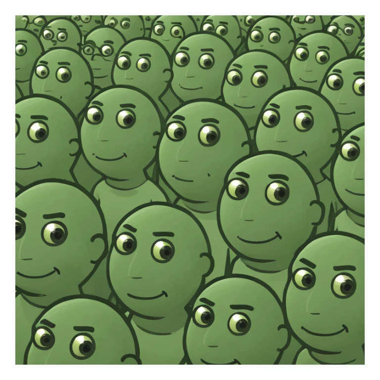 a crowd of people from a birds iview perspective sticker