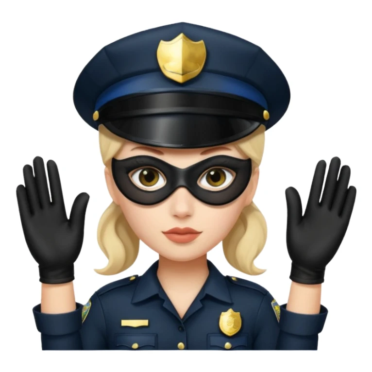 thief with police hat, thief mask, thief black dress. sticker