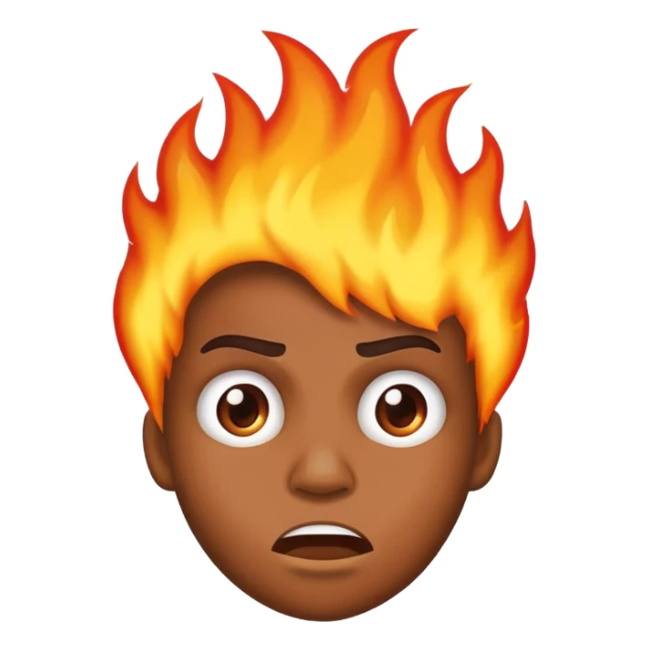 african american hair on fire frustrated emoji sticker