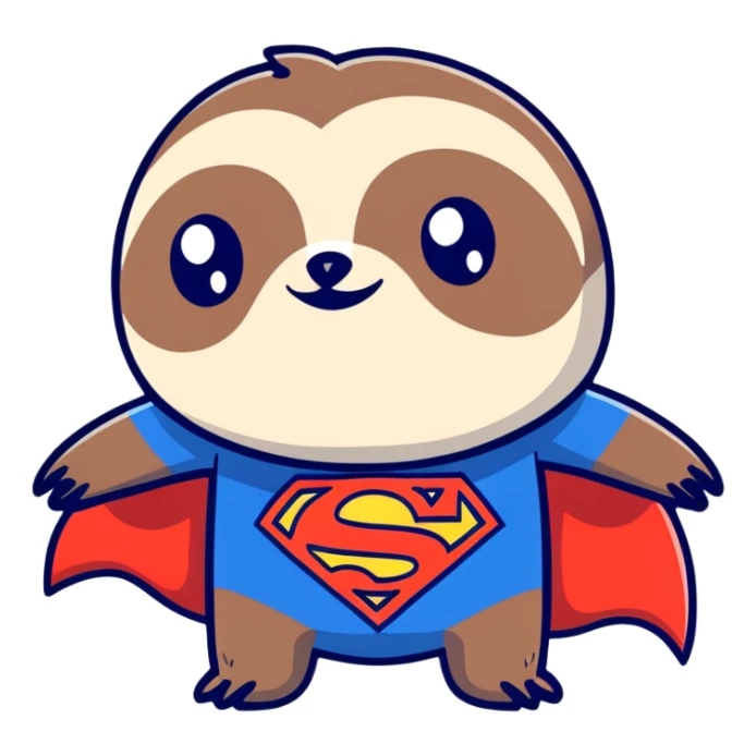 Sloth from The Goonies with Superman shirt sticker