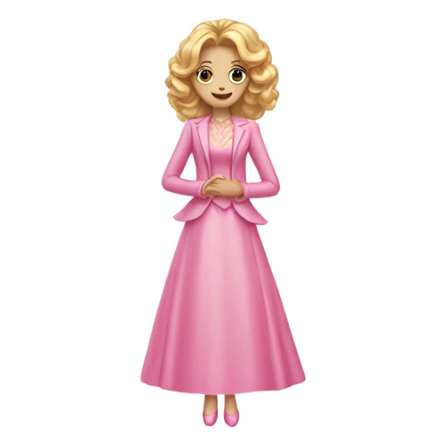 Glinda wearing a pink dress with a jacket  sticker
