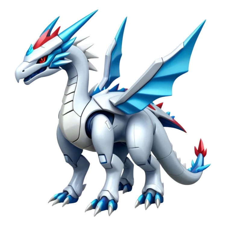 Futuristic Kyurem-reshiram-salamence-dialga-hybrid, full body sticker