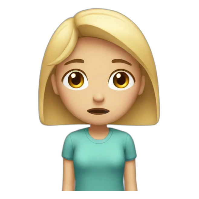 The girl is sad and crying sticker