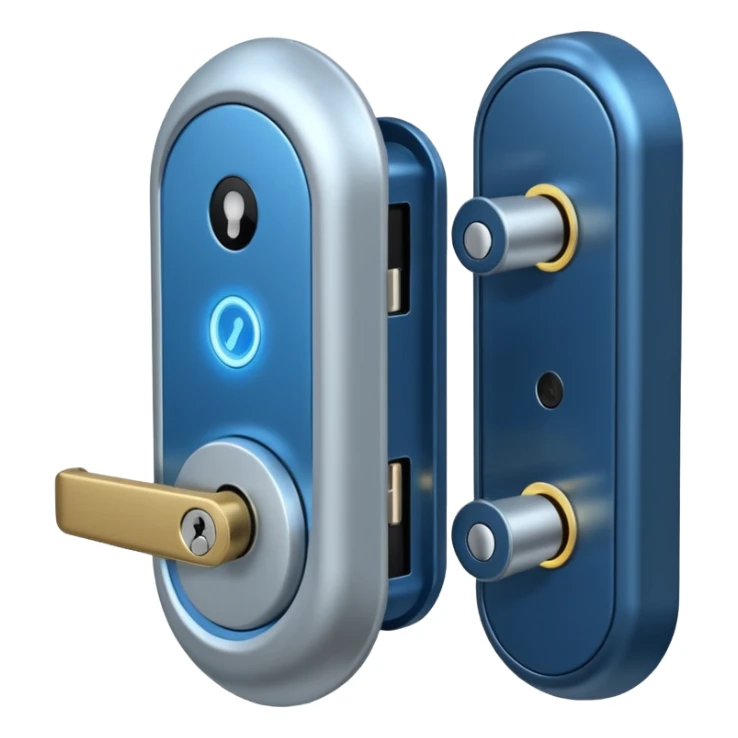 Electronic Door Lock System with card insert in line hole and blue light sticker