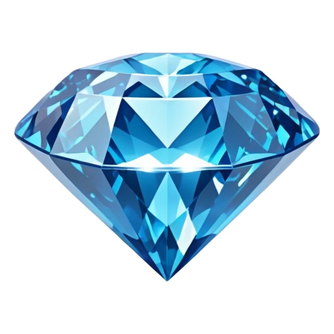 A sparkling blue diamond with a perfect cut, floating in the air. It is surrounded by a light magical glow. A symbol of value and uniqueness. sticker