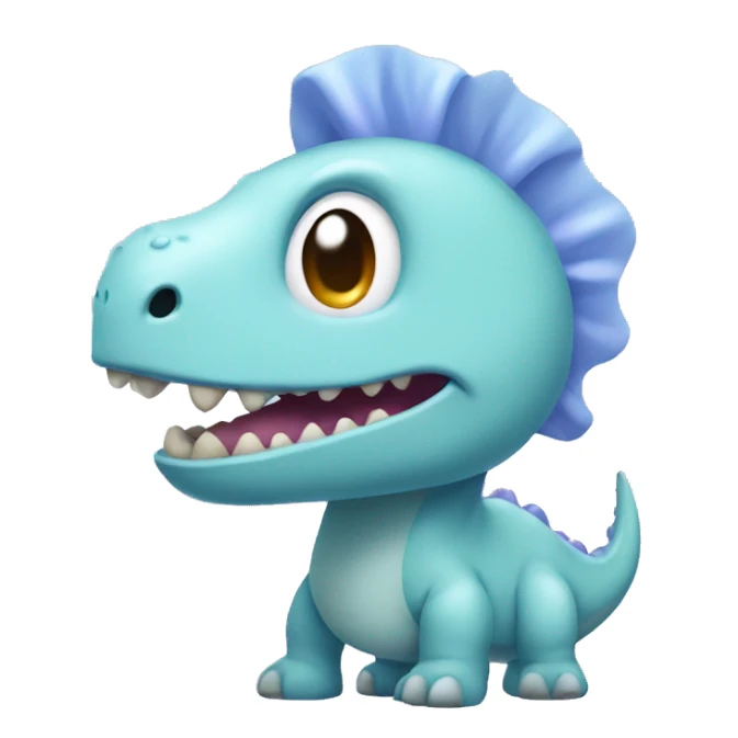A light purple dinosaur with a light blue bow on head sticker