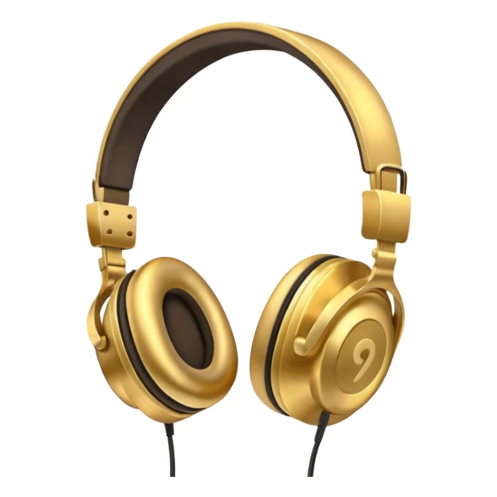 golden headphones sticker
