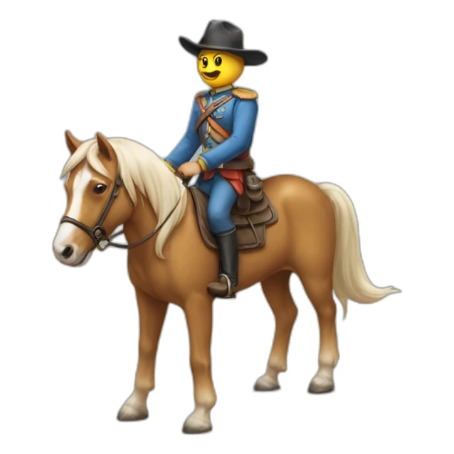 Un chien sur un cheval sticker