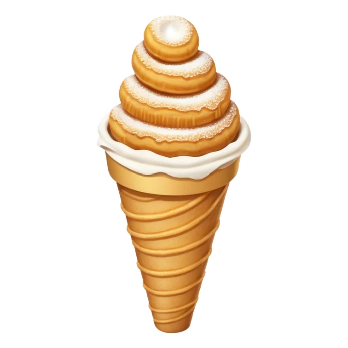 a pile of churros in a paper cone, golden and crispy sticker