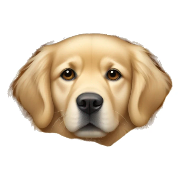 Golden retriever cozy in a knitted blanket sticker
