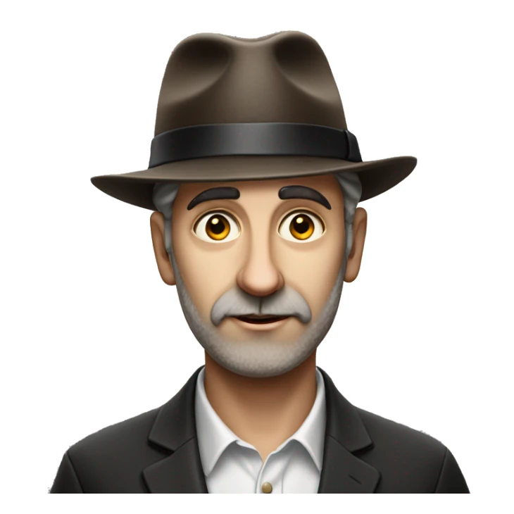 Jewish man in a Jewish hat photorealistic serious sticker