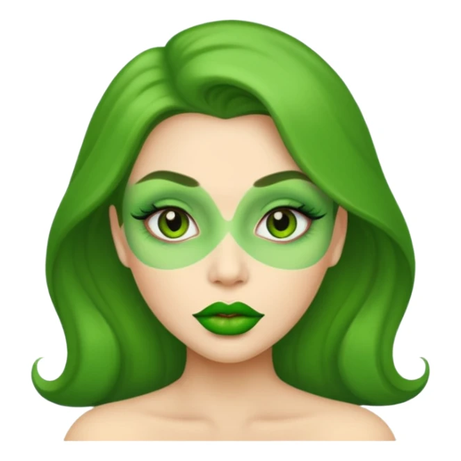 woman with green colored ips sticker